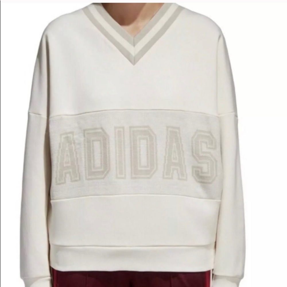 CREAM ADIDAS VNECK PULLOVER